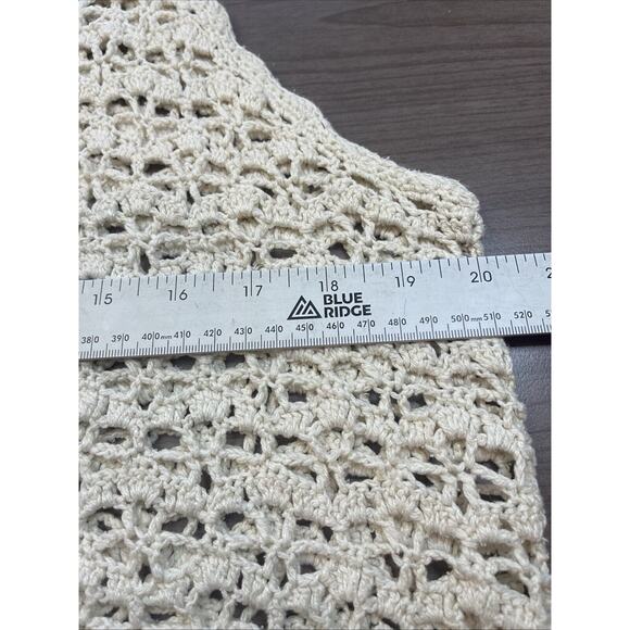 Vintage Sweater Vest Crochet Knit Boho Cream Silk blend-Small - Picture 5 of 10